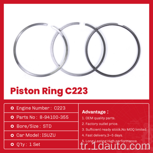 Otomatik Parçalar Diesel Isüzu Piston Halkası C223 8-94100-355